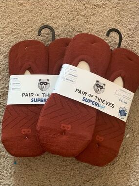 2 packs! 12 pair of Socks- Pair of Thieves SuperiAir Men's No-Show Socks - Rust